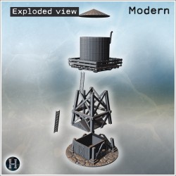 Wooden water tower elevated on a... - 3D STL | Hartolia Miniatures