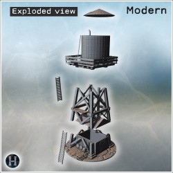 Wooden water tower elevated on a... - 3D STL | Hartolia Miniatures