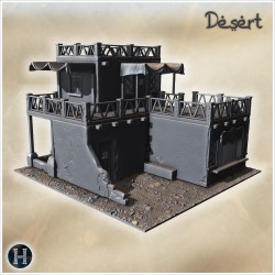 A two-story building with balconies... - 3D STL | Hartolia Miniatures