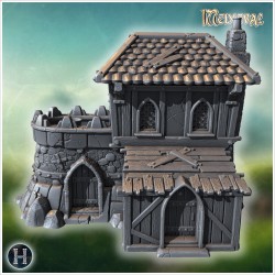 House with arched windows and chimney - 3D STL | Hartolia Miniatures