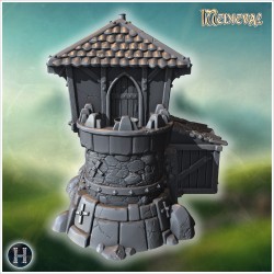 Maison avec fenêtres en arc et cheminée - STL 3D | Hartolia Miniatures