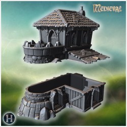 Maison avec fenêtres en arc et cheminée - STL 3D | Hartolia Miniatures