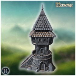 Tower house with spiral staircase - 3D STL File | Hartolia Miniatures