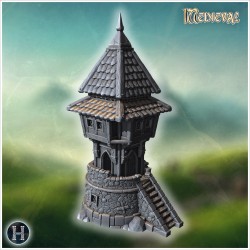 Maison tour avec escalier en spirale - STL 3D | Hartolia Miniatures