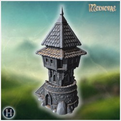 Tower house with spiral staircase - 3D STL File | Hartolia Miniatures