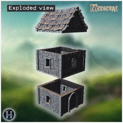 Ancient stone building with arched... - 3D STL | Hartolia Miniatures