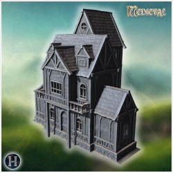 Large house with complex roof... - 3D STL | Hartolia Miniatures