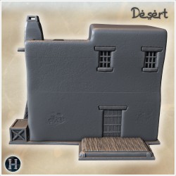 A building with a balcony, stairs,... - 3D STL | Hartolia Miniatures