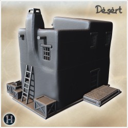 A building with a balcony, stairs,... - 3D STL | Hartolia Miniatures