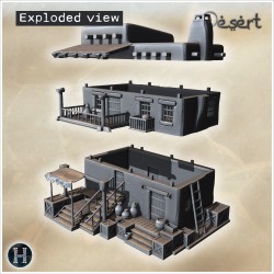 A building with a balcony, stairs,... - 3D STL | Hartolia Miniatures