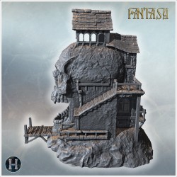 House perched atop a skull - 3D STL File | Hartolia Miniatures