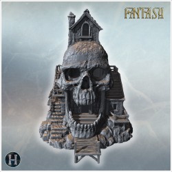 House perched atop a skull - 3D STL File | Hartolia Miniatures