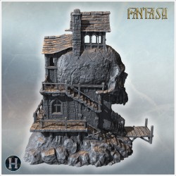 House perched atop a skull - 3D STL File | Hartolia Miniatures