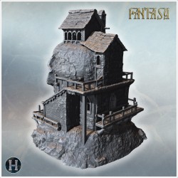 House perched atop a skull - 3D STL File | Hartolia Miniatures
