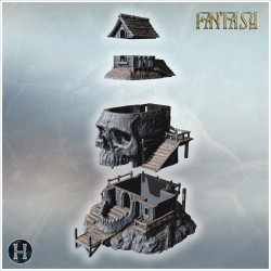 House perched atop a skull - 3D STL File | Hartolia Miniatures