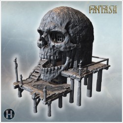 House built inside a skull - 3D STL File | Hartolia Miniatures