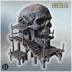 House built inside a skull - 3D STL File | Hartolia Miniatures