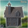 Timber-framed house with small turret - 3D STL | Hartolia Miniatures