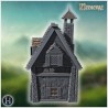 Timber-framed house with small turret - 3D STL | Hartolia Miniatures