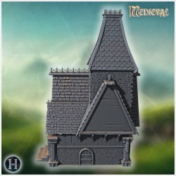 Tall house with steep roofline - 3D STL File | Hartolia Miniatures