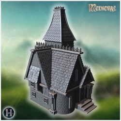 Maison haute avec ligne de toit raide - STL 3D | Hartolia Miniatures