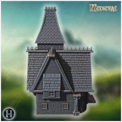 Maison haute avec ligne de toit raide - STL 3D | Hartolia Miniatures
