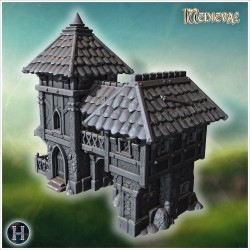 Maison à deux étages avec balcon en... - STL 3D | Hartolia Miniatures
