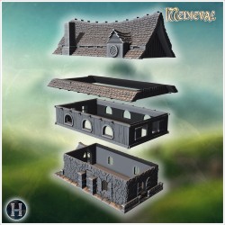 Medieval house with stone base - 3D STL File | Hartolia Miniatures