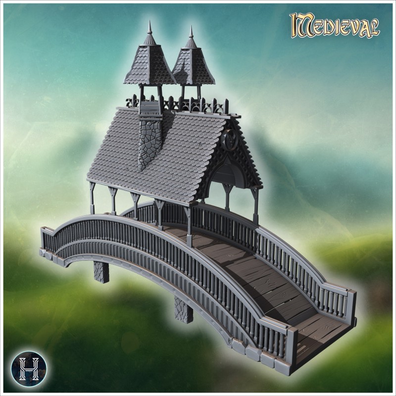 Pont en pierre avec tours - Fichier STL 3D | Hartolia Miniatures