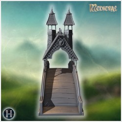 Pont en pierre avec tours - Fichier STL 3D | Hartolia Miniatures