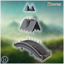 Stone bridge with towers - 3D STL File | Hartolia Miniatures
