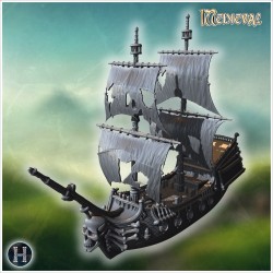 Detailed pirate galleon with... - 3D STL | Hartolia Miniatures