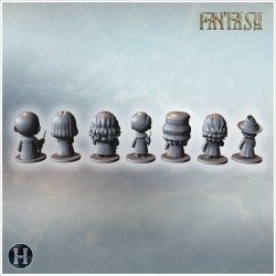 Wizard figures with wands and robes - 3D STL | Hartolia Miniatures