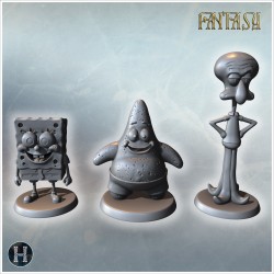 Spongebob, Patrick, and Squidward... - 3D STL | Hartolia Miniatures