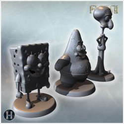 Spongebob, Patrick, and Squidward... - 3D STL | Hartolia Miniatures