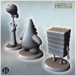 Spongebob, Patrick et Squidward... - STL 3D | Hartolia Miniatures