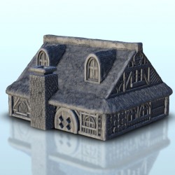 Maison médiévale avec toit de chaume 3