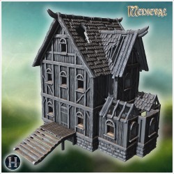 Old wooden house with a stone... - 3D STL | Hartolia Miniatures