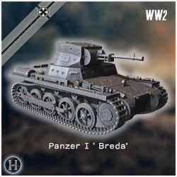 Panzer I 1 ' Breda' light tank with... - 3D STL | Hartolia Miniatures