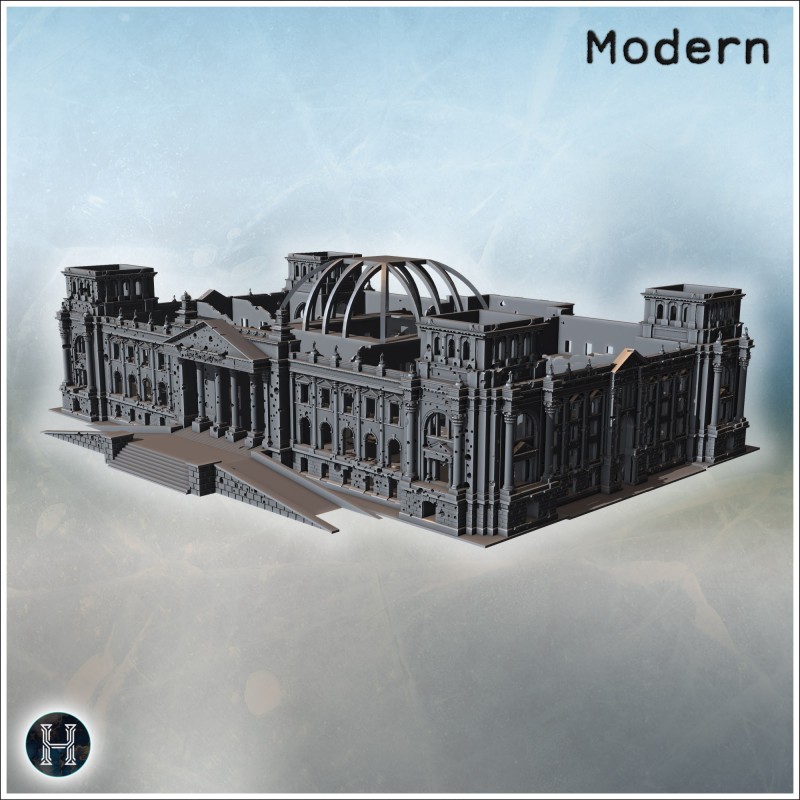Reichstag building (damaged... - 3D STL | Hartolia Miniatures