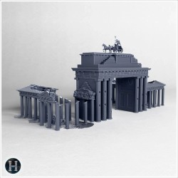 Brandenburg Gate in ruins (Berlin,... - 3D STL | Hartolia Miniatures
