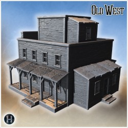 Frontier general store with tall... - 3D STL | Hartolia Miniatures
