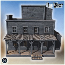 Frontier general store with tall... - 3D STL | Hartolia Miniatures