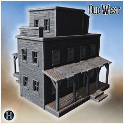 Frontier general store with tall... - 3D STL | Hartolia Miniatures