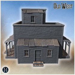 Frontier general store with tall... - 3D STL | Hartolia Miniatures