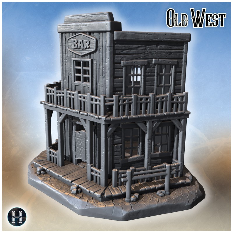 Old saloon building Bar with front... - 3D STL | Hartolia Miniatures