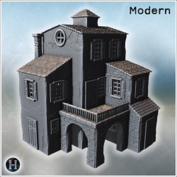 Elevated building with arched stone... - 3D STL | Hartolia Miniatures