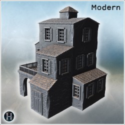 Elevated building with arched stone... - 3D STL | Hartolia Miniatures