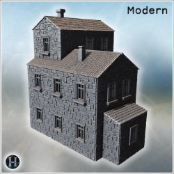 Tall stone house with gable roofs,... - 3D STL | Hartolia Miniatures