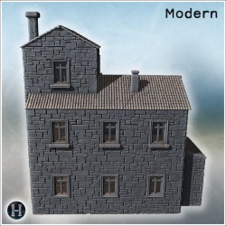 Tall stone house with gable roofs,... - 3D STL | Hartolia Miniatures